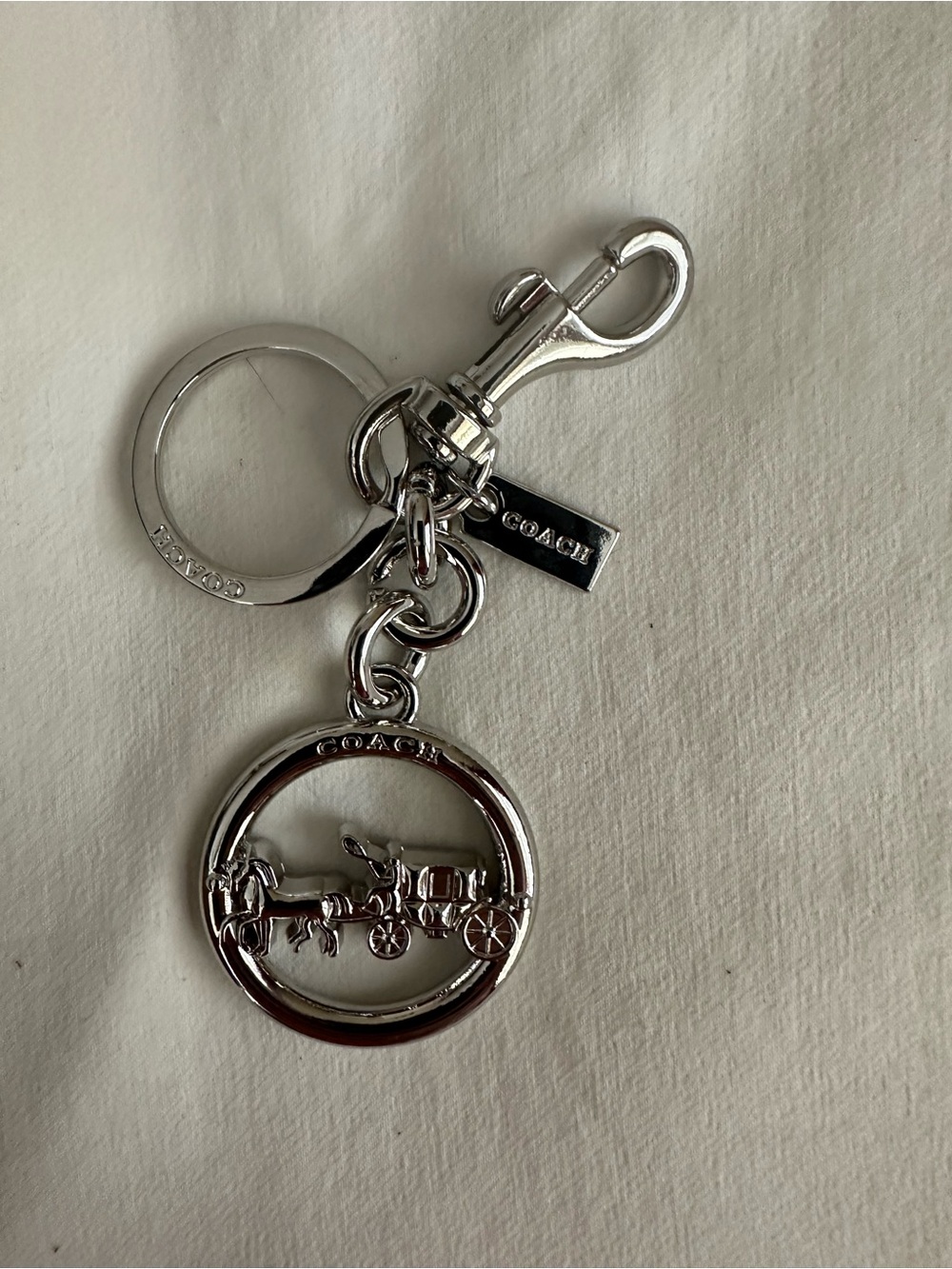 Coach Silver-Tone Horse & Carriage Key Charm